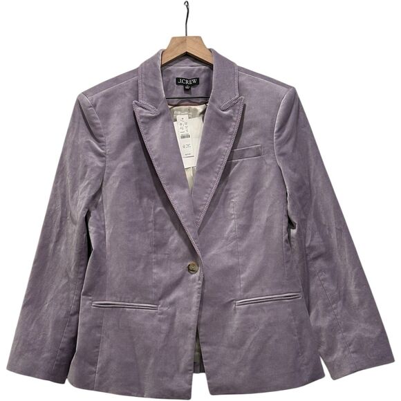 J.Crew Womens $278 Alexandra Blazer Velvet Hazy Lilac Size 12 CF274 NWT - Picture 2 of 10